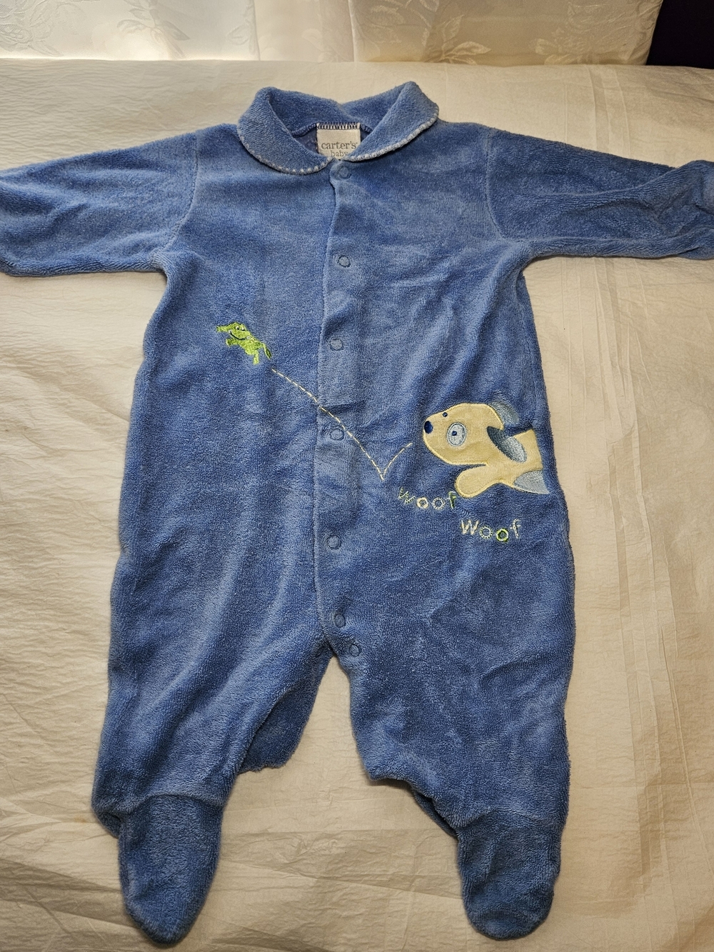 Carter's Blue Puppy Footed One-Piece